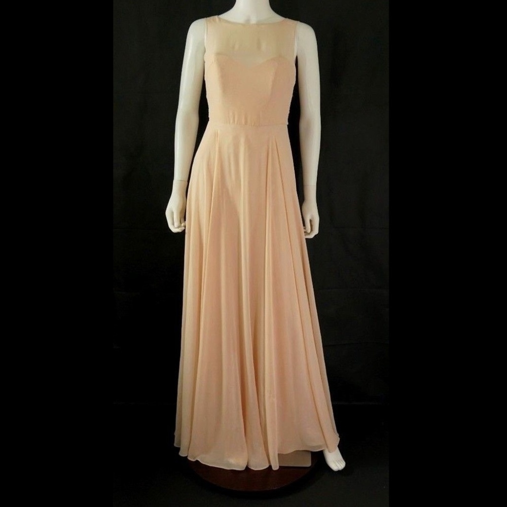 Jenny Yoo Dress Elizabeth Chiffon Gown Apricot